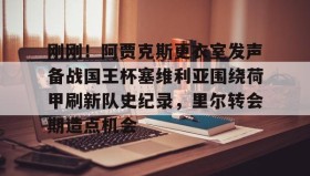 爱游戏网站入口-刚刚！阿贾克斯更衣室发声备战国王杯塞维利亚围绕荷甲刷新队史纪录，里尔转会期造点机会的简单介绍